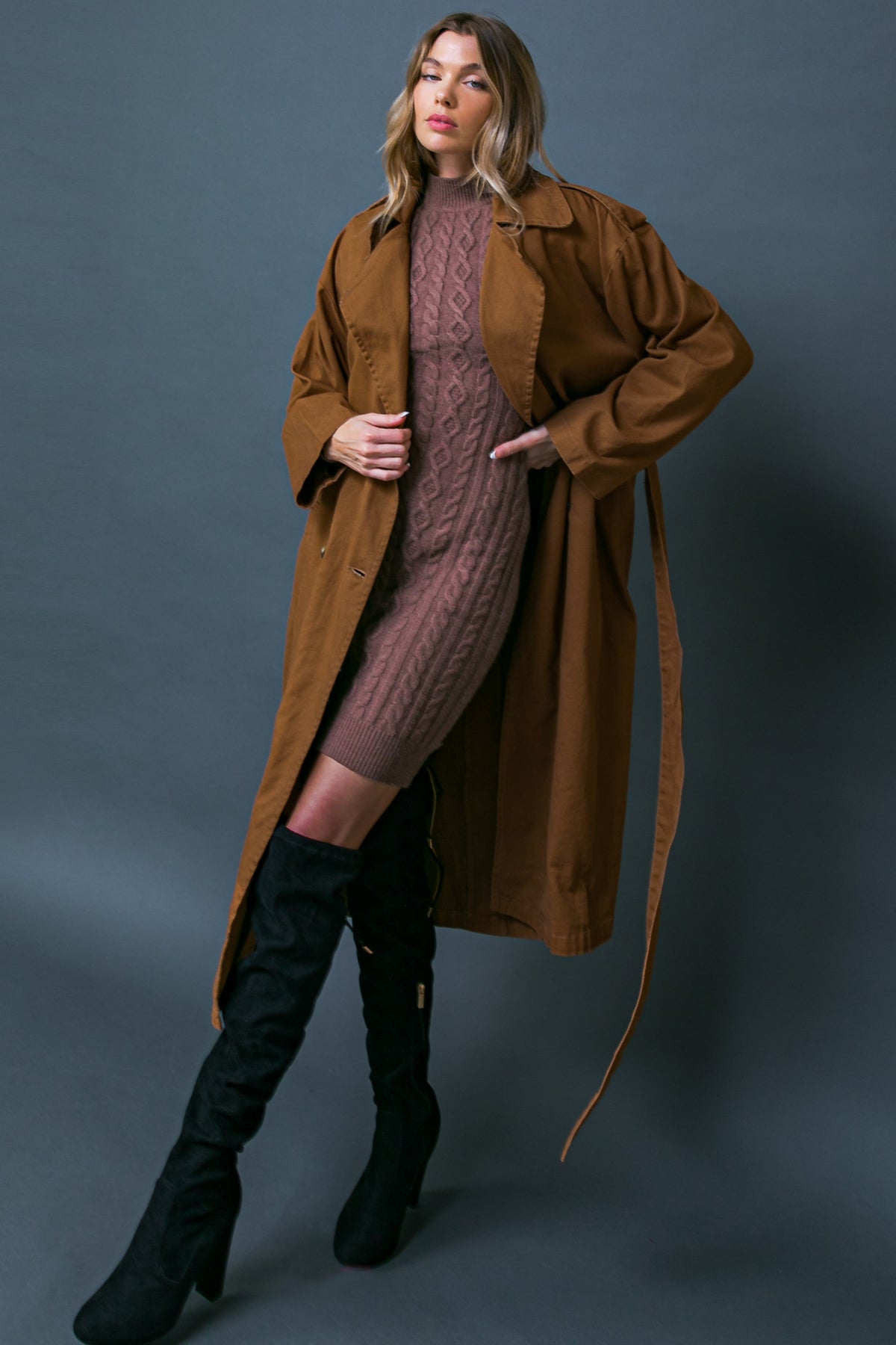 Women On The Moon Woven Trench Coat