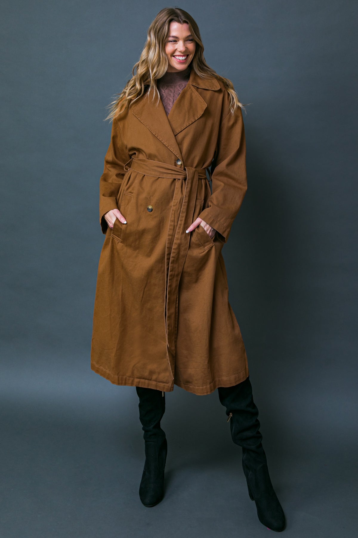 Women On The Moon Woven Trench Coat