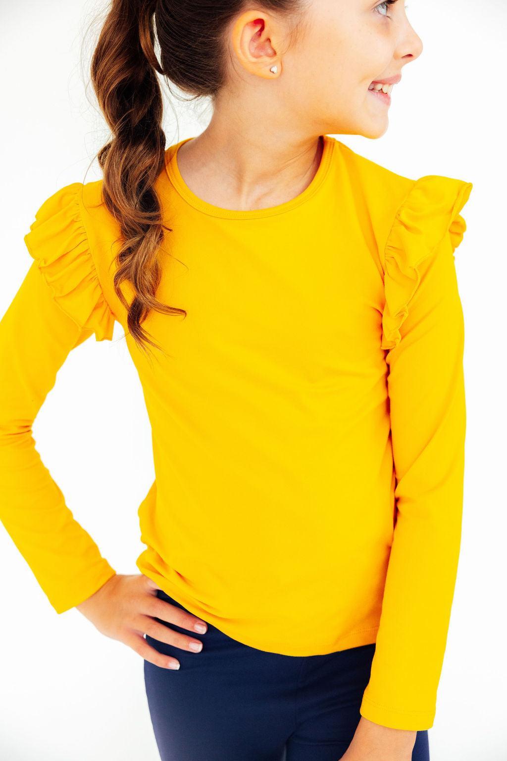 Mustard Ruffle Tee