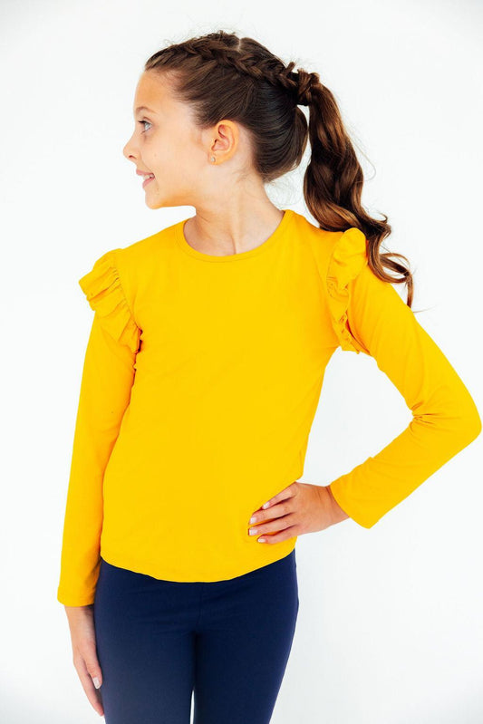Mustard Ruffle Tee