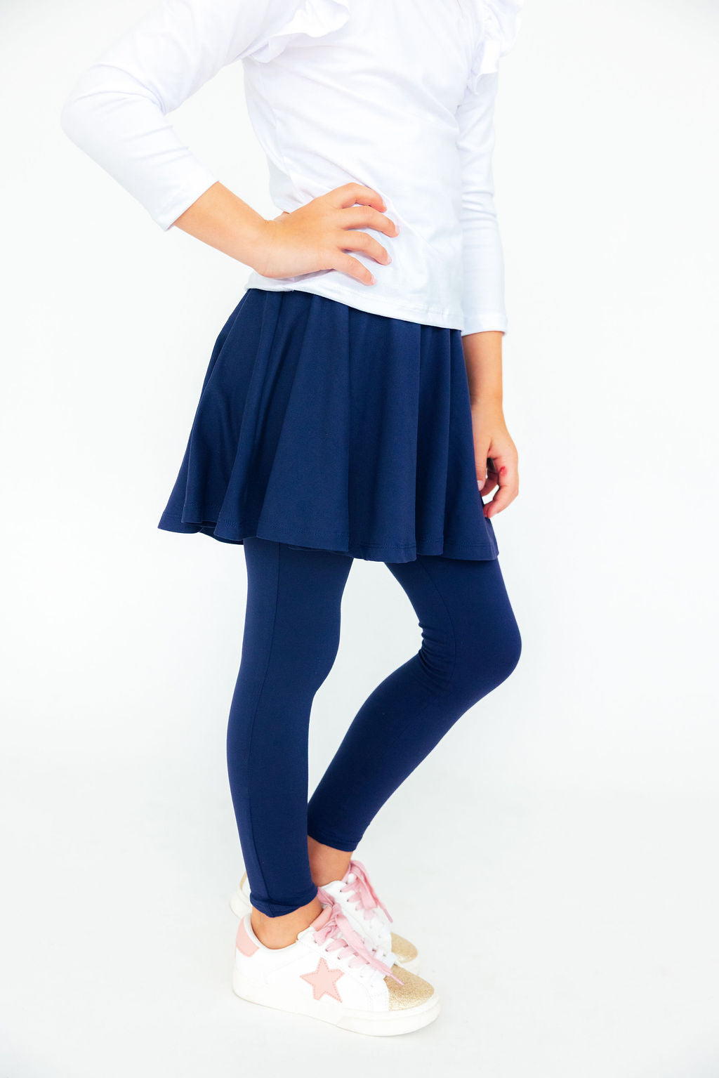 Navy Twirl Skeggings