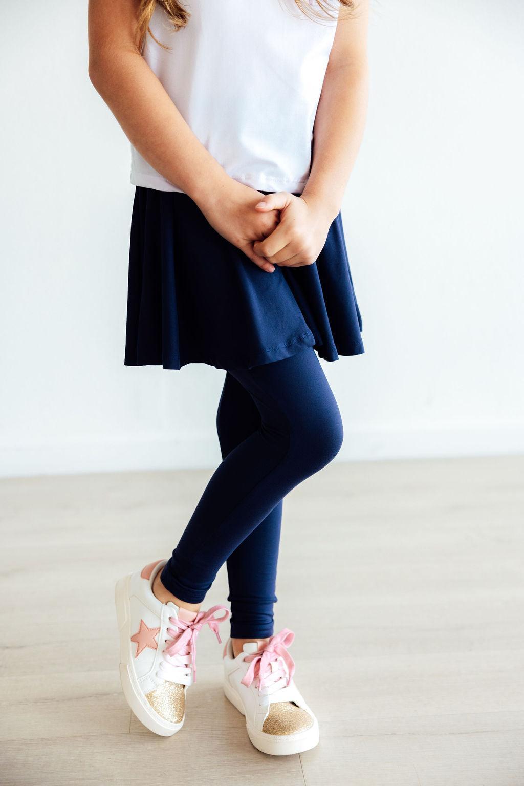 Navy Twirl Skeggings
