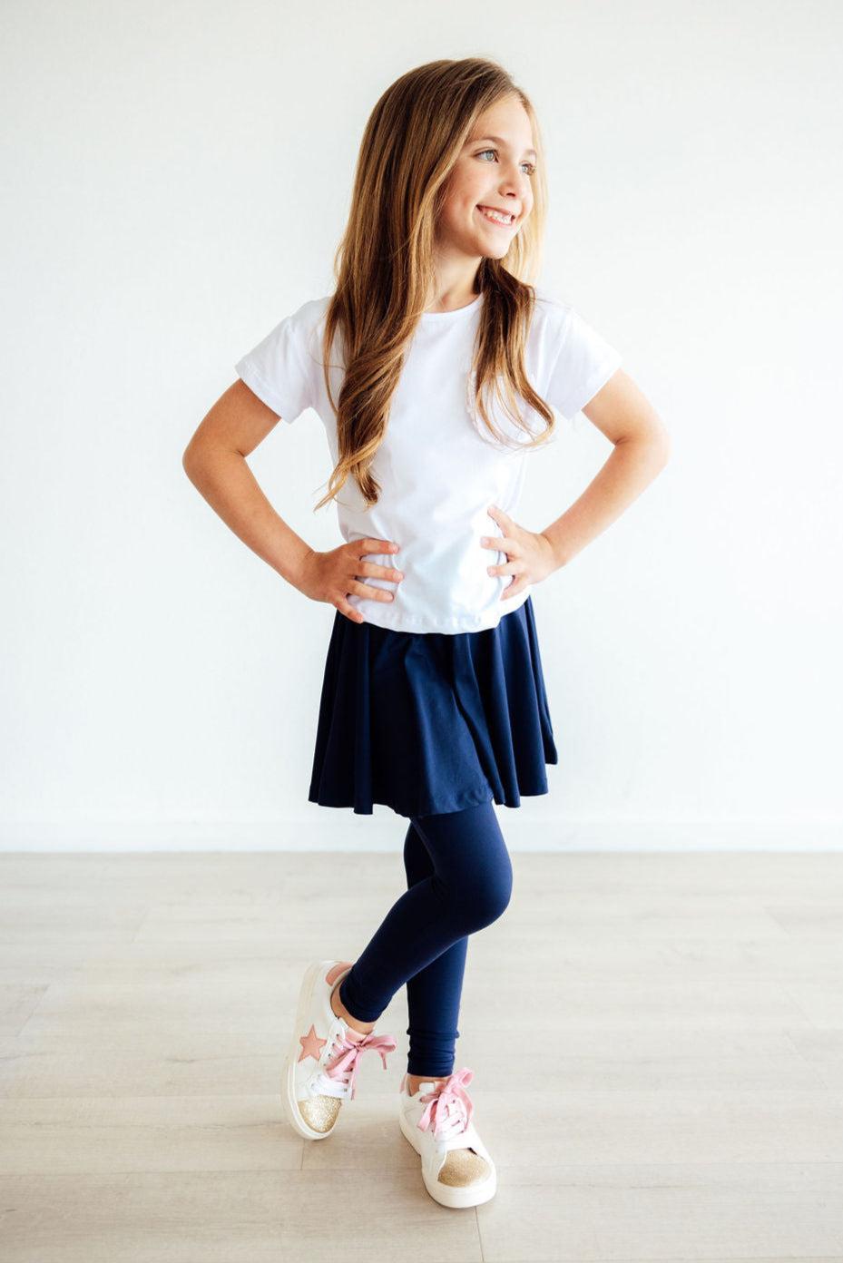 Navy Twirl Skeggings