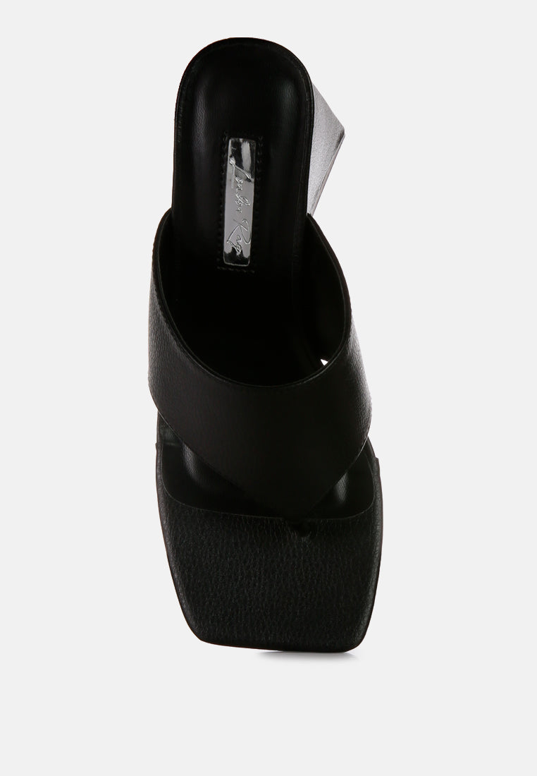 Muse Me Square Toe Thong Block Heel Sandals