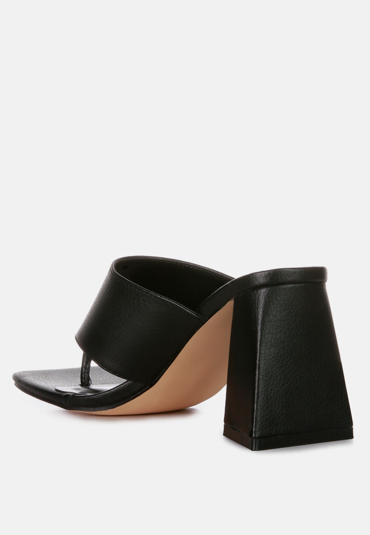 Muse Me Square Toe Thong Block Heel Sandals