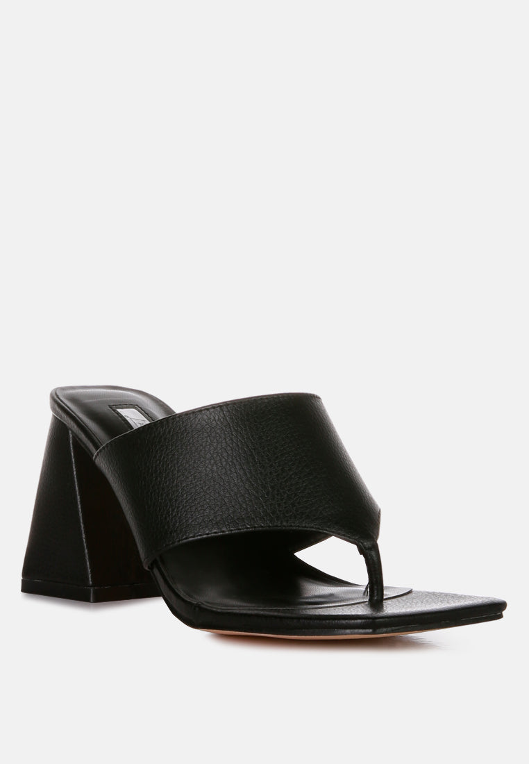 Muse Me Square Toe Thong Block Heel Sandals