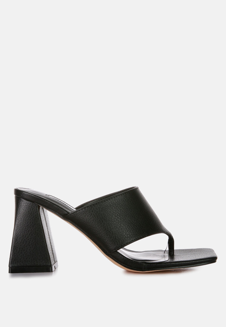 Muse Me Square Toe Thong Block Heel Sandals