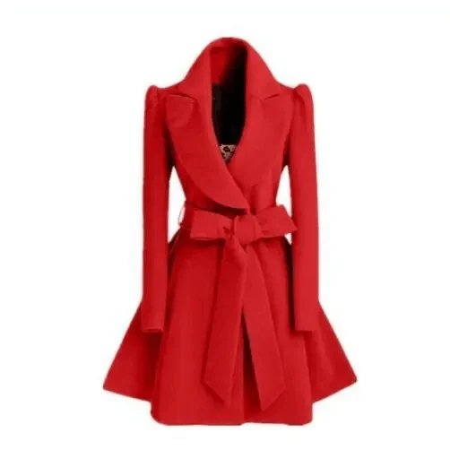 Women's Single-Breasted V-Neck Coat