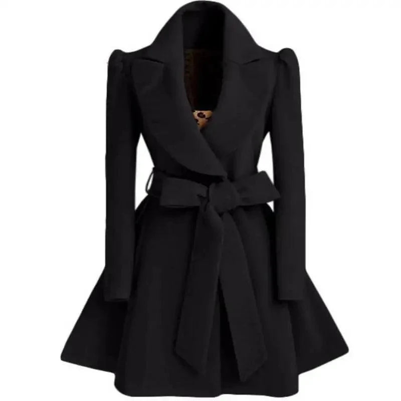 Women's Single-Breasted V-Neck Coat