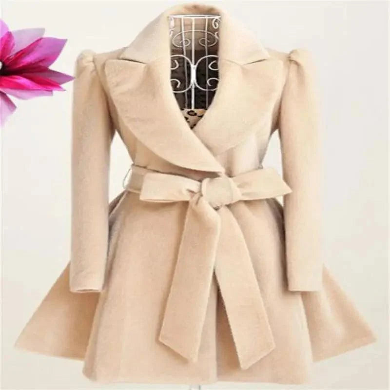 Women's Single-Breasted V-Neck Coat
