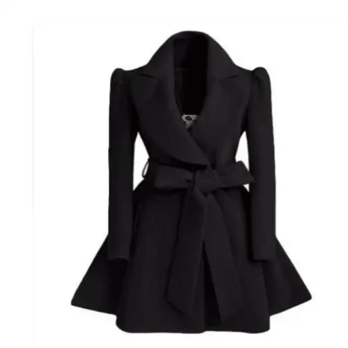 Women's Single-Breasted V-Neck Coat