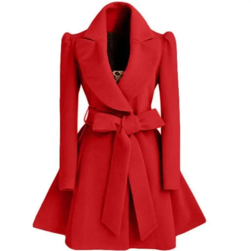 Women's Single-Breasted V-Neck Coat