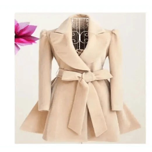 Women's Single-Breasted V-Neck Coat