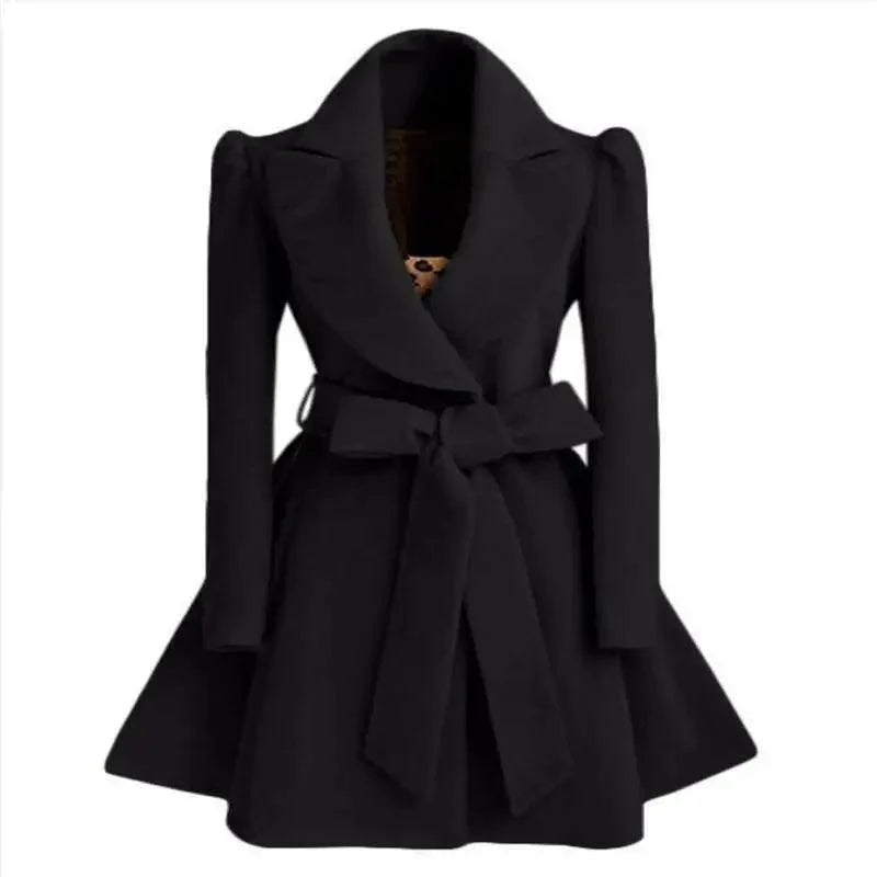 Women's Single-Breasted V-Neck Coat