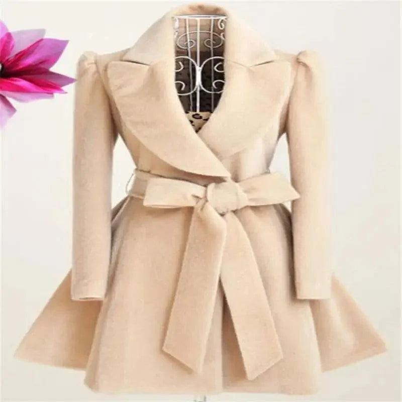 Women's Single-Breasted V-Neck Coat