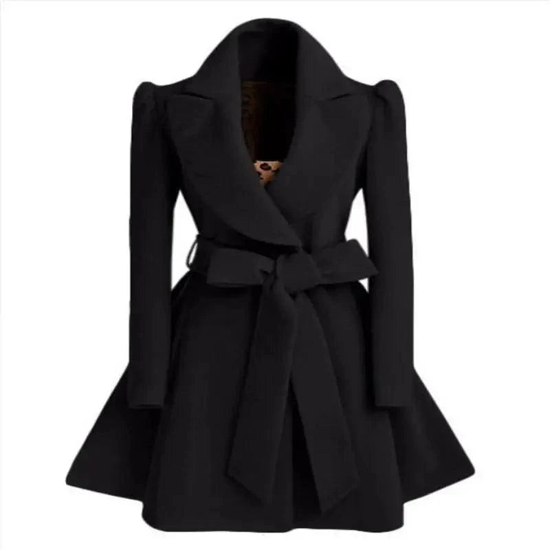 Women's Single-Breasted V-Neck Coat