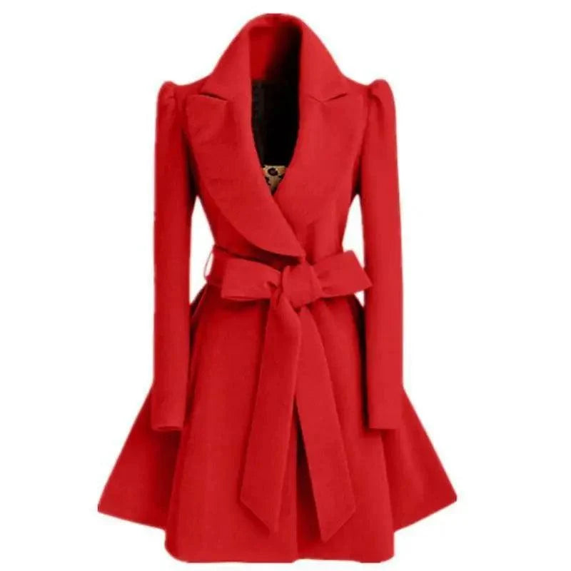 Women's Single-Breasted V-Neck Coat
