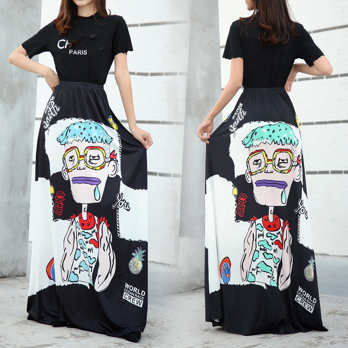 Women's Bud Skirt Mouse Waist Long Skirts