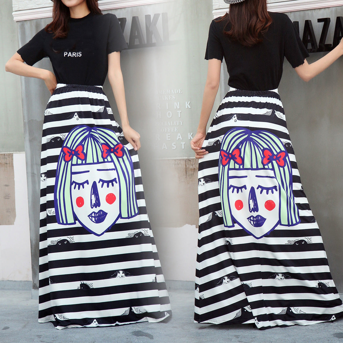 Women's Bud Skirt Mouse Waist Long Skirts