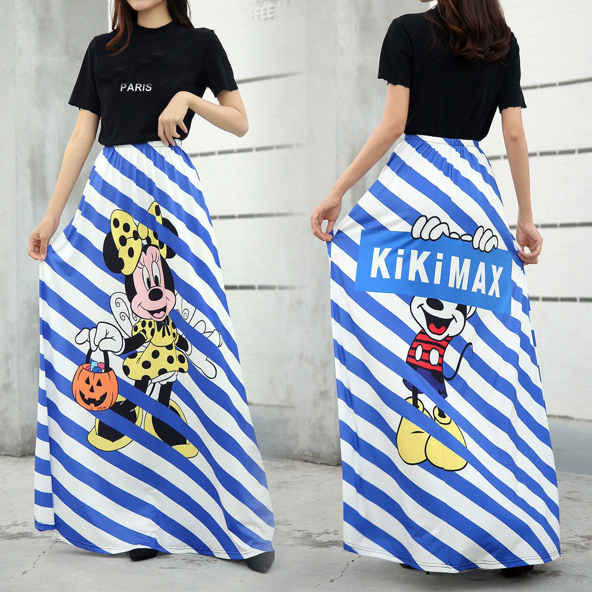 Women's Bud Skirt Mouse Waist Long Skirts