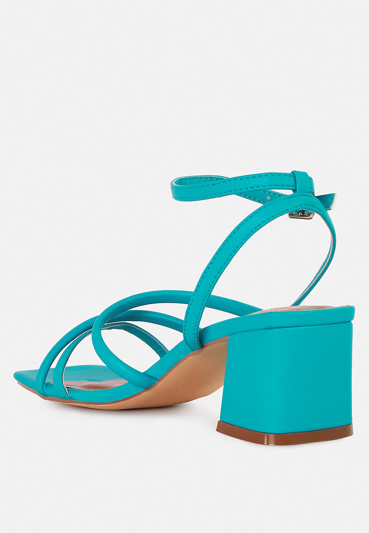 Three-Strap Block Heel Sandals