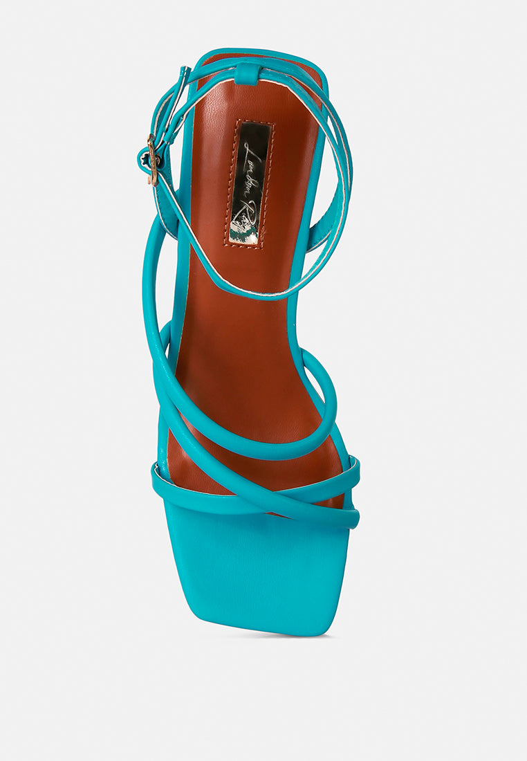 Three-Strap Block Heel Sandals