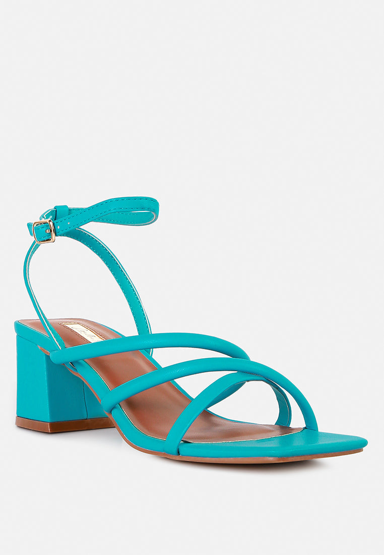 Three-Strap Block Heel Sandals