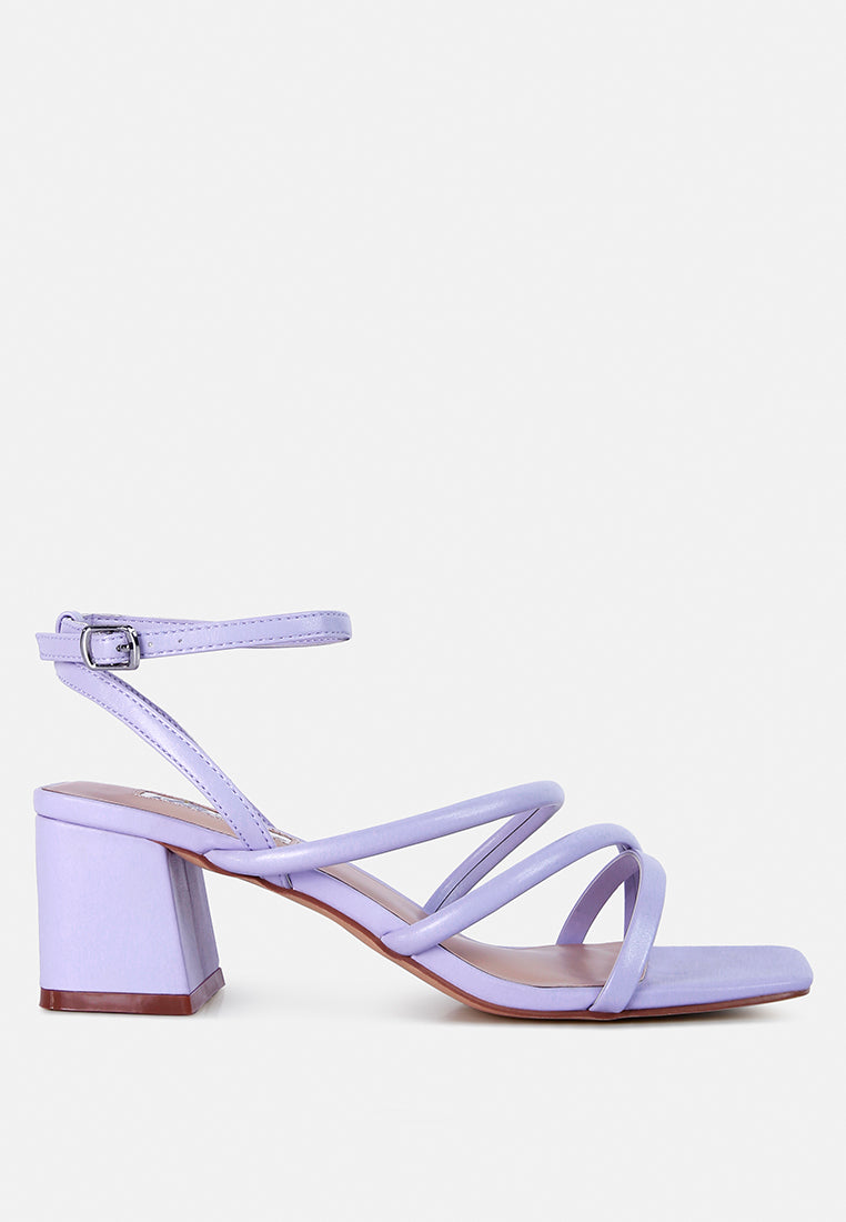 Three-Strap Block Heel Sandals
