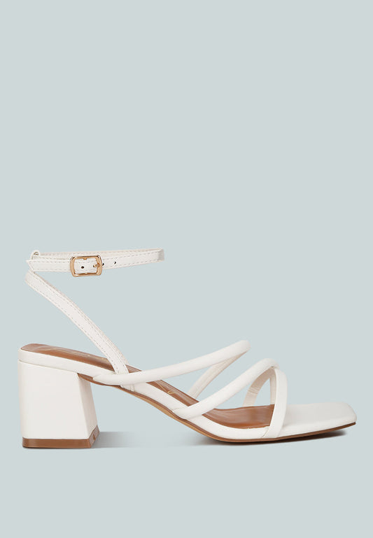 Three-Strap Block Heel Sandals