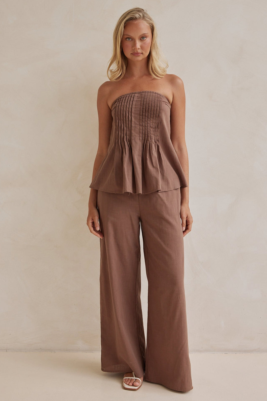 Chocolate Brown Linen Co-ord Set