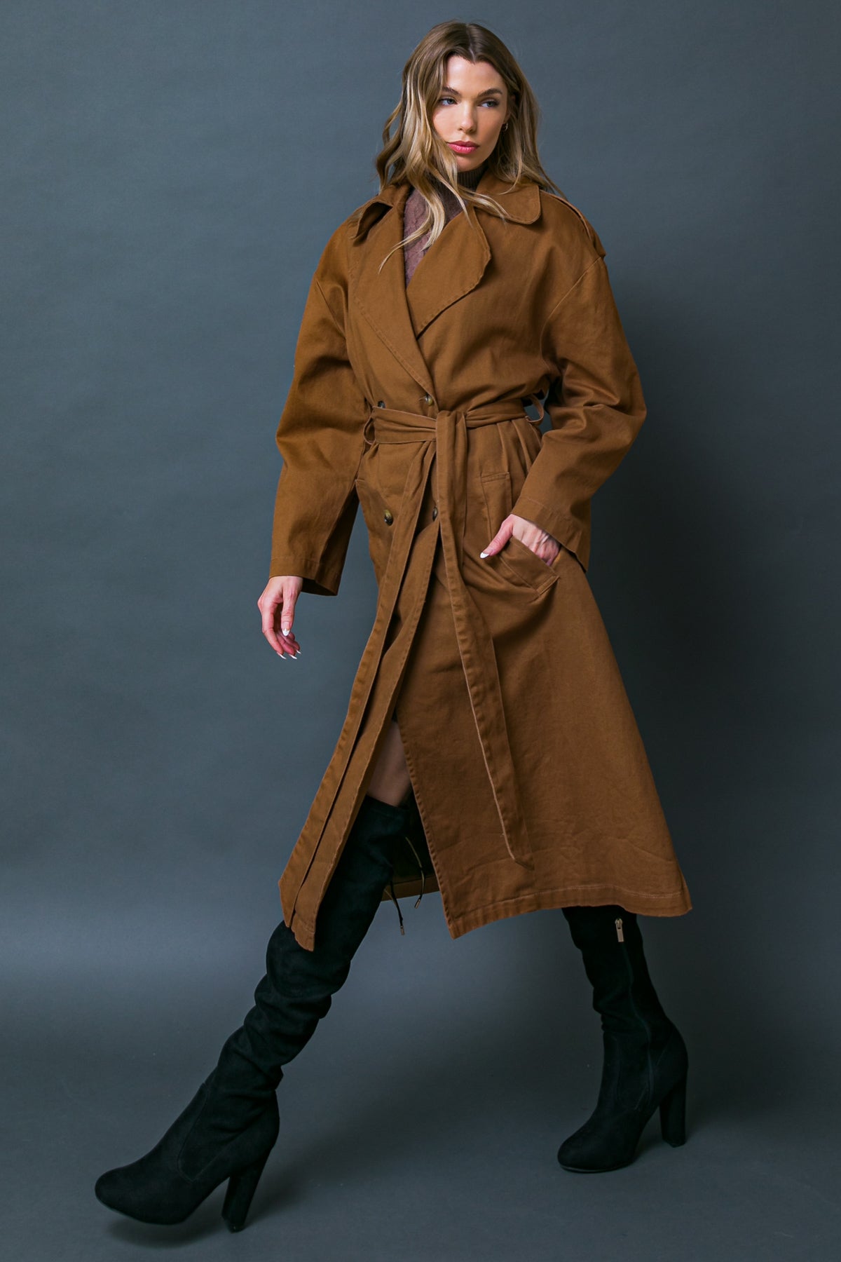 Women On The Moon Woven Trench Coat