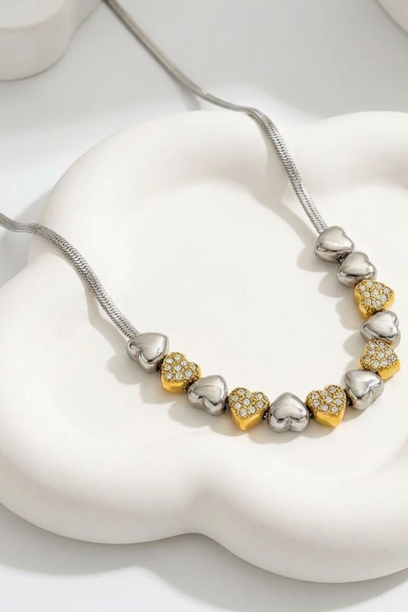 Sienna Heart Y-Necklace | Two-Tone Gold | Waterproof | Akalia