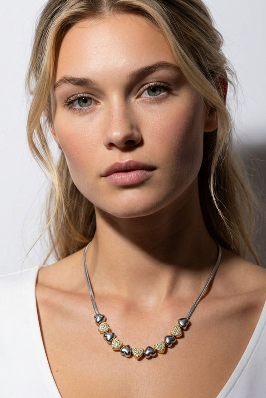 Sienna Heart Y-Necklace | Two-Tone Gold | Waterproof | Akalia