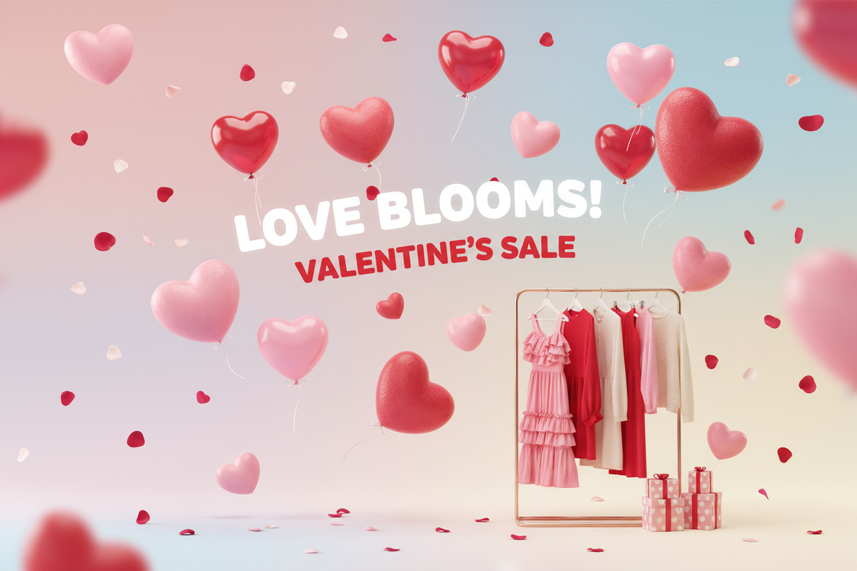 Valentine's Day Hearts Banner